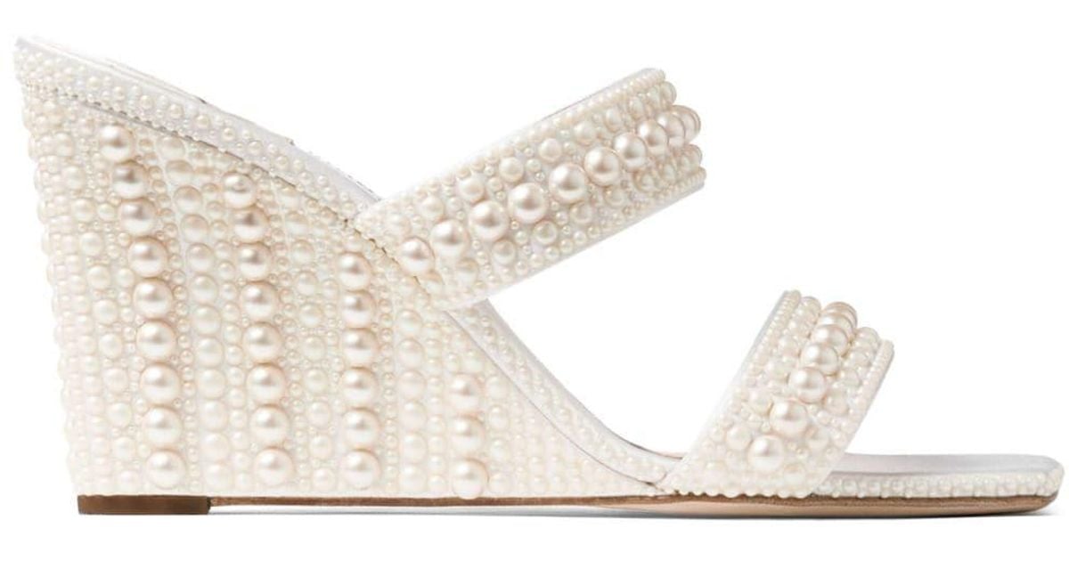 Jimmy 26s Heel Mules 65 Beige Sequins Sheepskin Diamond 605943
