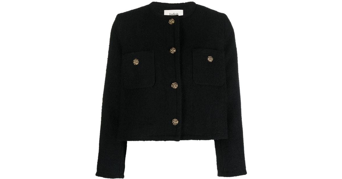 Ba&sh Meredith Tweed Jacket in Black | Lyst