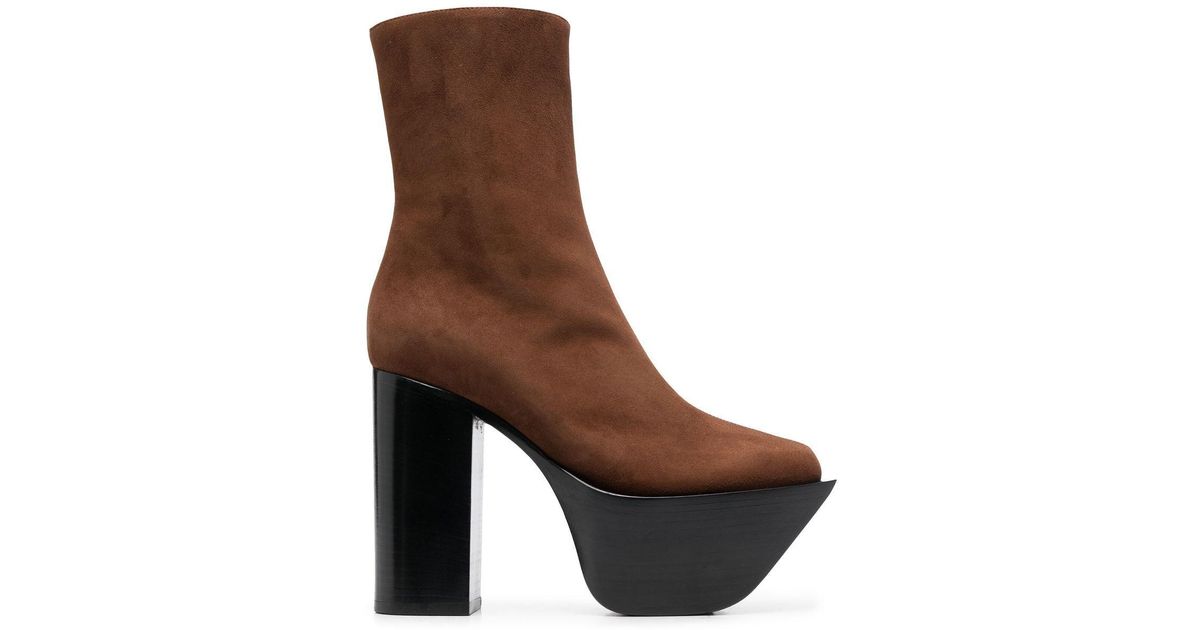 Peter Do Suede Platform Ankle Boots in Brown | Lyst Australia