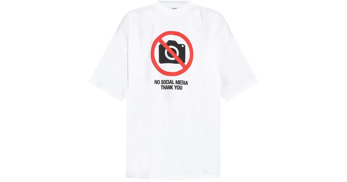 【関税込み】VETEMENTS ホワイト No Social Media Tシャツ Vetements No Social Media T-shirt in White for Men | Lyst