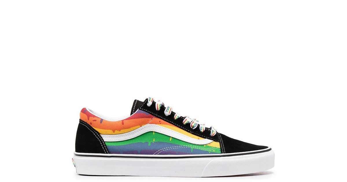 Vans Rainbow Drip Old Skool Shoes in Black | Lyst
