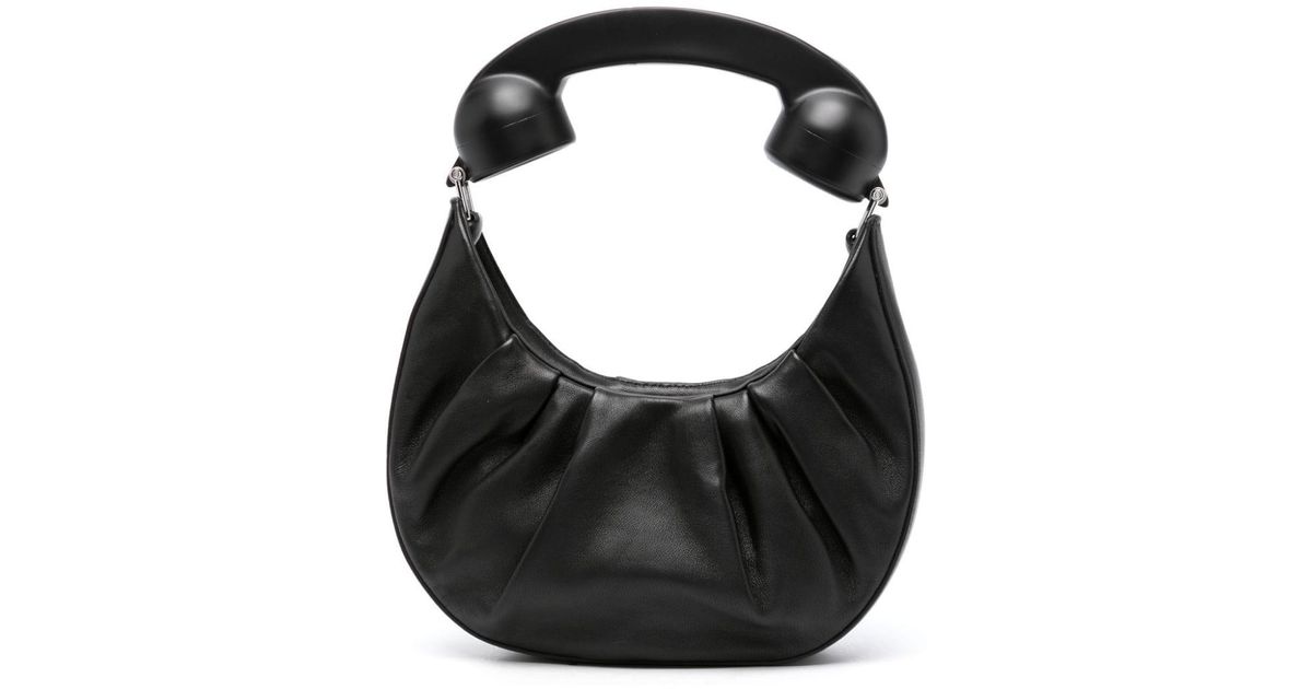 Puppets and Puppets Leather Phone Hobo Tote Bag in Black Lyst