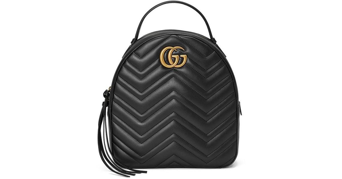 Gucci GG Marmont Quilted Leather Backpack in Black | Lyst