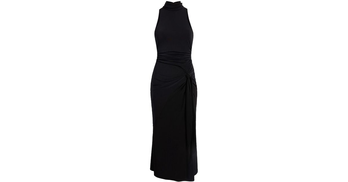 Cinq À Sept Rori Side-slit Midi Dress in Black | Lyst