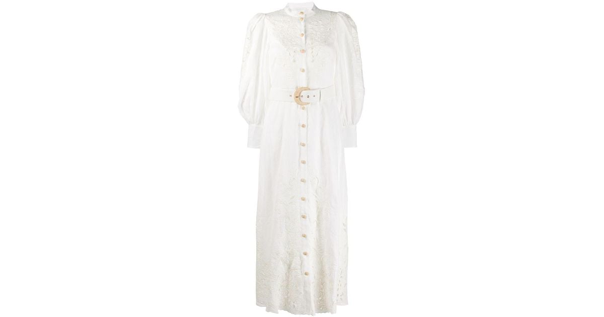 Zimmermann Peggy Floralembroidery Linen Dress in White Lyst