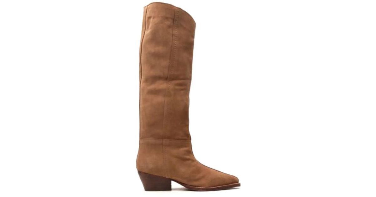 Free People Sway Leather Boots in Brown | Lyst