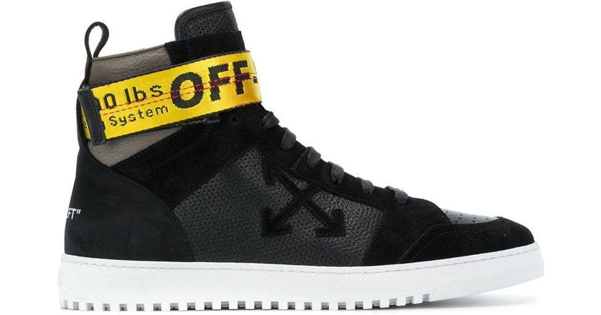 off white high top sneaker black