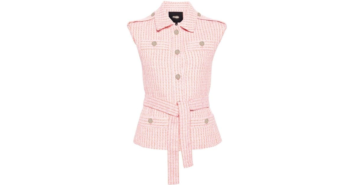 pois Tweed vest【Pink】 Tweed Shirt Vest