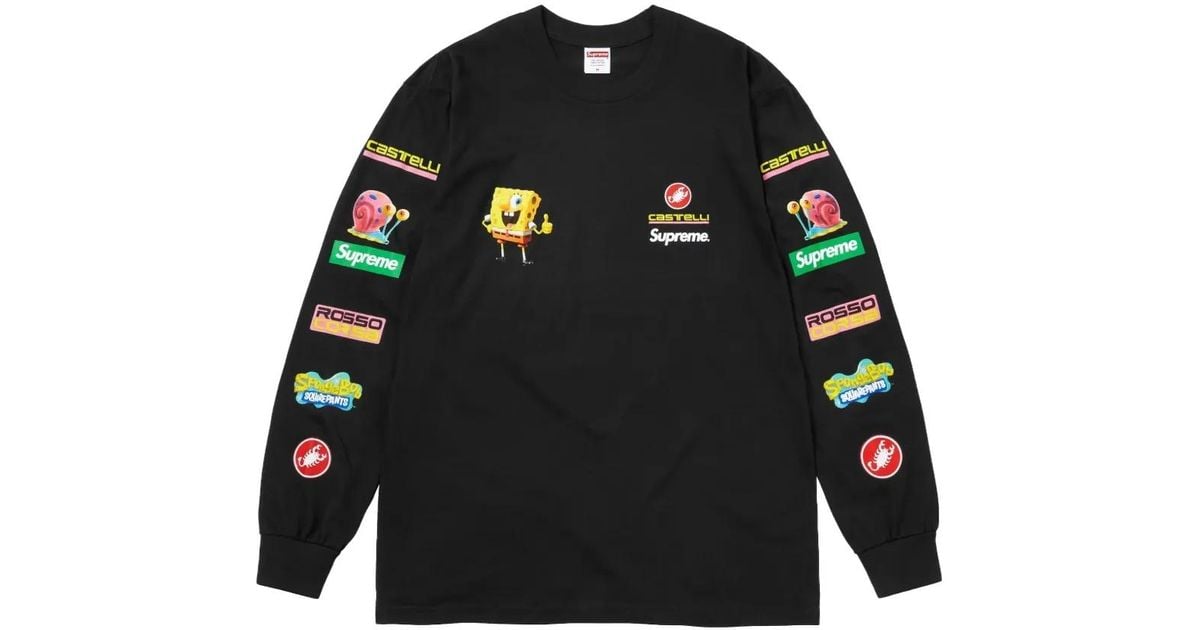 Supreme X Spongebob X Castelli Racing Long-Sleeves T-Shirt in