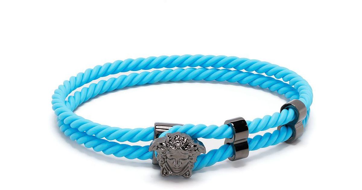 Versace Medusa Head Rope Bracelet in Blue for Men Lyst