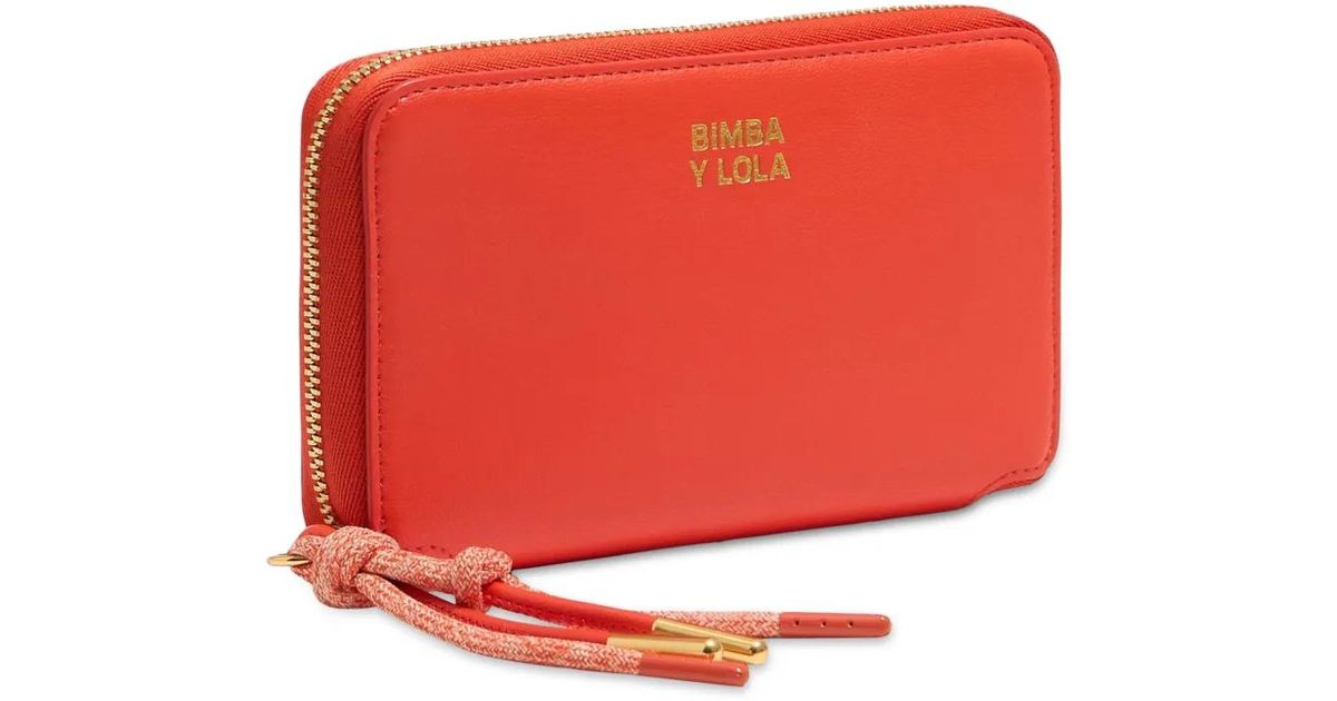 ◎BIMBA Y LOLA◎ Leather Red Quilted Card Wallet B246AIV010R Women's leather purses | BIMBA Y LOLA SS25