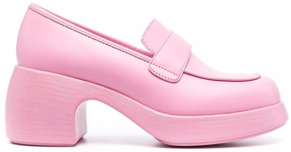 Camper Thelma Leather Loafers in Pink - Lyst