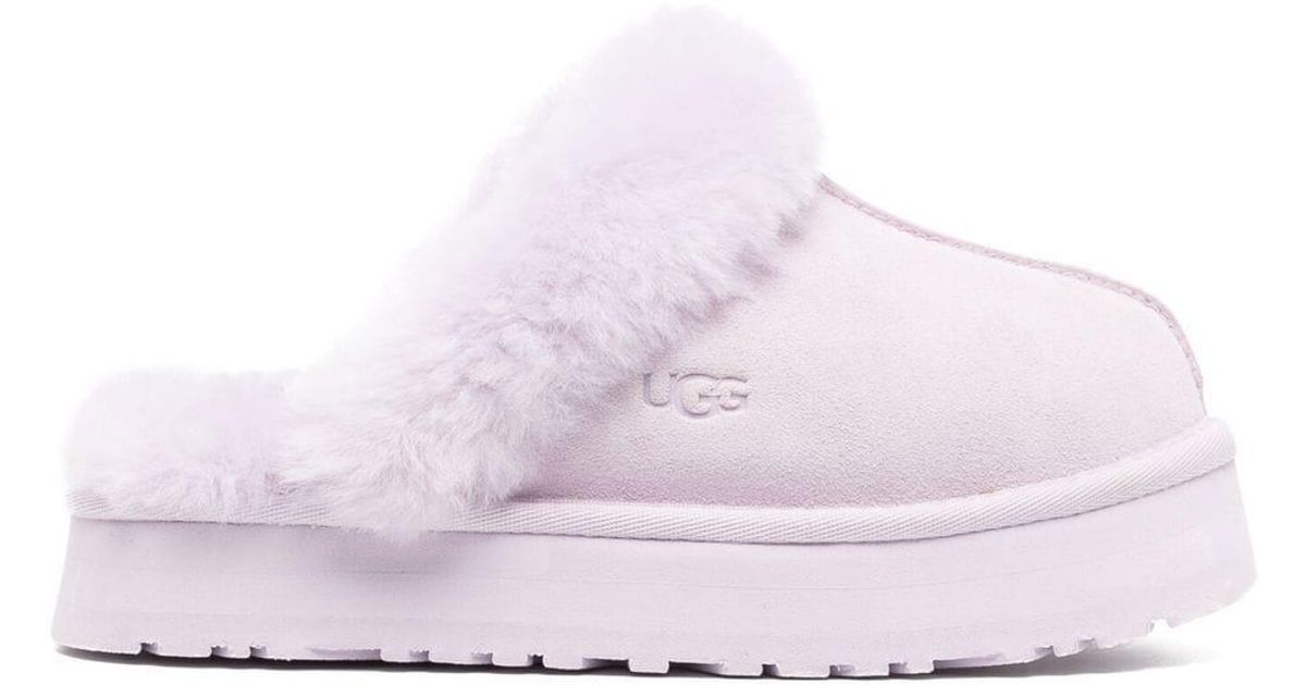 UGG Disquette Shearling Platform Slippers in Purple Lyst