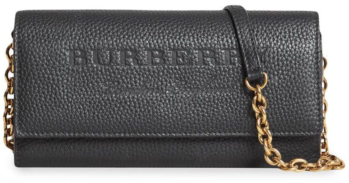 Burberry embossed leather wallet with chain Clearance