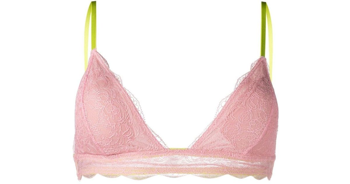 Dora Larsen Lotte Lace Padded Triangle Bra in Pink | Lyst