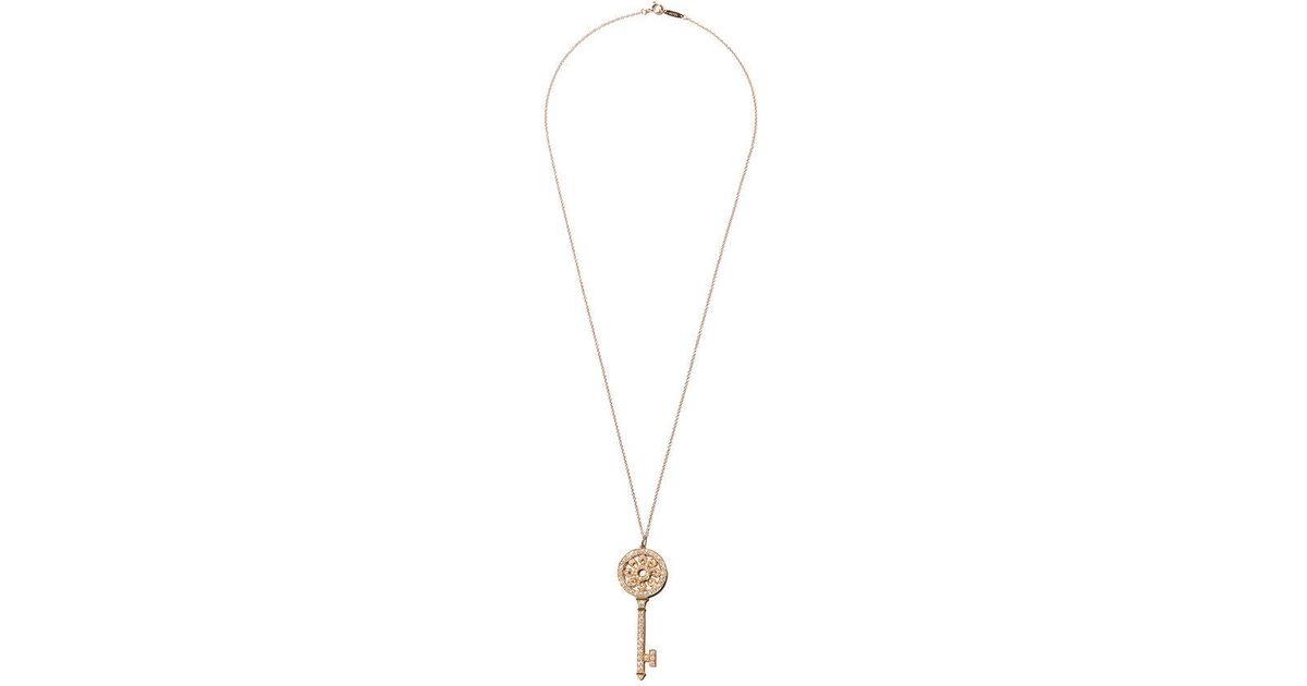 Tiffany & Co. 18kt Rose Gold Tiffany Keys Diamond Petals Key Pendant in ...