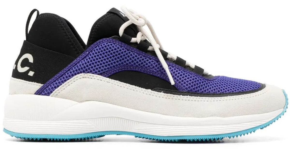 A.P.C. Run Around Colour-Block Low-Top Sneakers in Blue for Men | Lyst