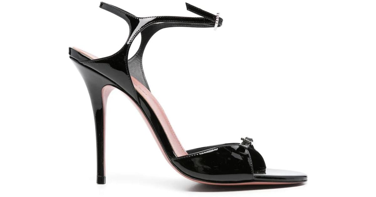 サンダル・ミュール AMINA MUADDI Black Leather Adut Sandals Amina Muaddi 105mm Adut Sandals | Black | FARFETCH OM