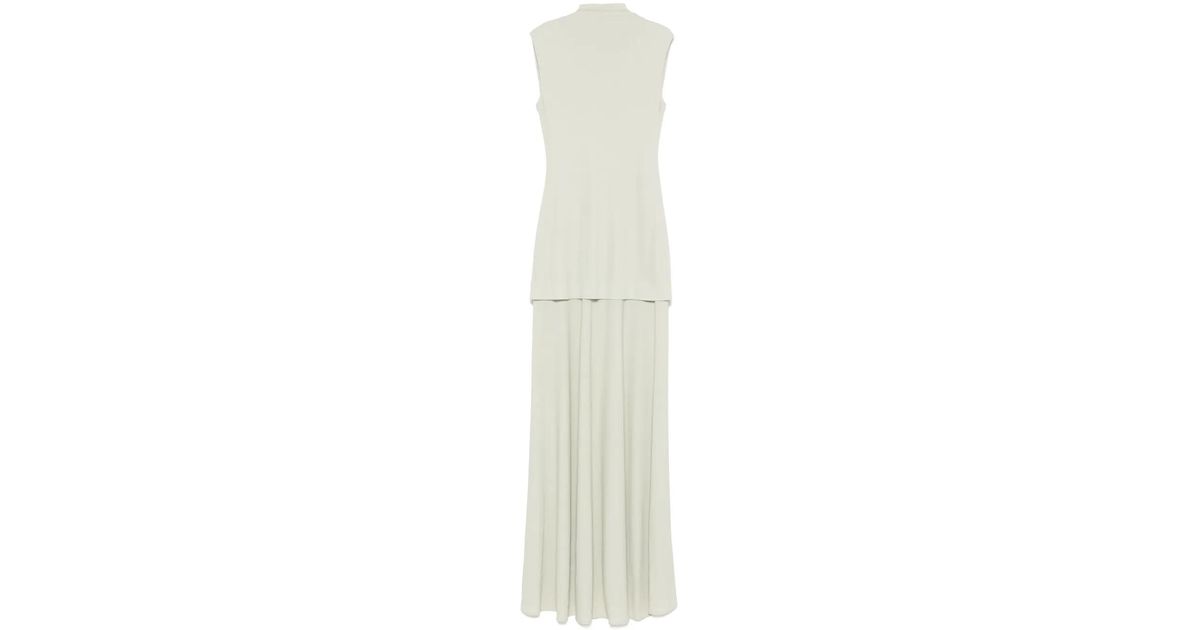 JIL SANDER レイヤードマキシドレス Jil Sander レイヤード マキシドレス ホワイト | Lyst