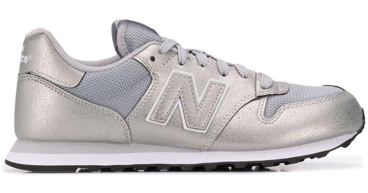 New Balance Leather 500 Sneakers in Silver (Metallic) - Lyst