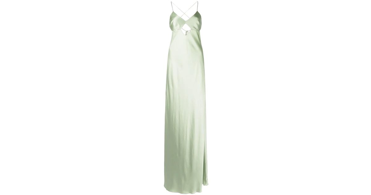 michelle mason green silk dress Cut-Out Detail Gown in Sequin&Glitter