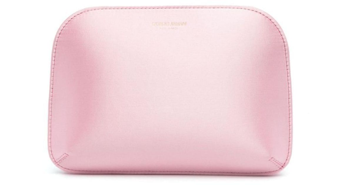 Giorgio Armani Satin Clutch Bag in Pink | Lyst