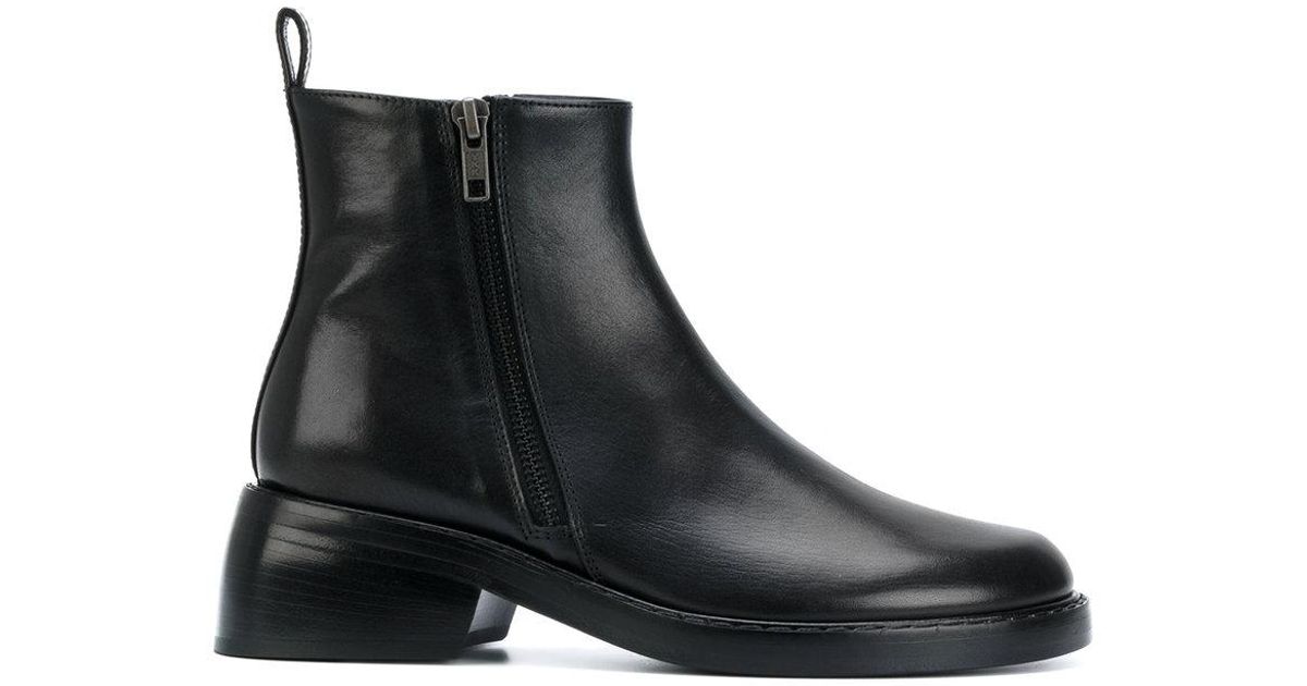 ann demeulemeester double zip ankle boots