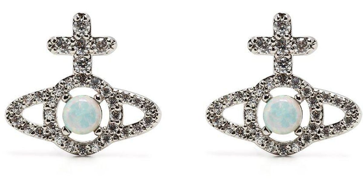 Vivienne Westwood Crystalembellished Orb Stud Earrings in Silver (Metallic) Lyst
