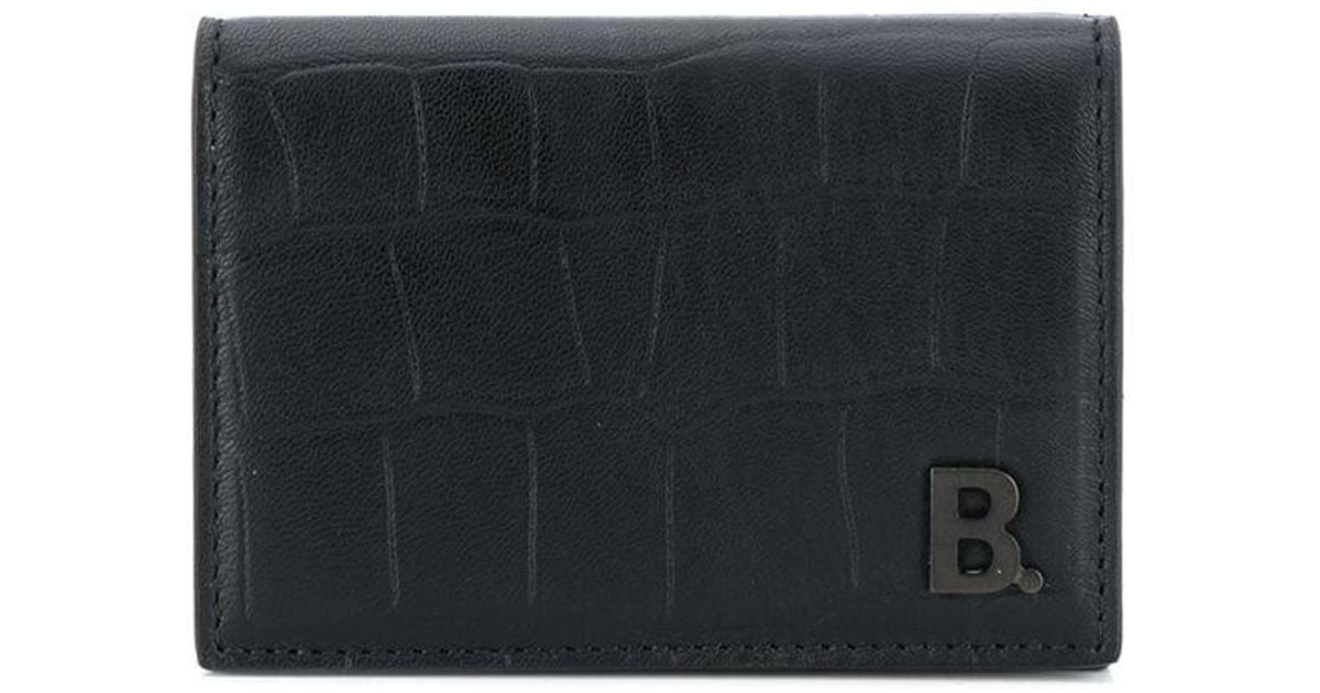 Balenciaga Leather B. Mini Wallet in Black for Men | Lyst