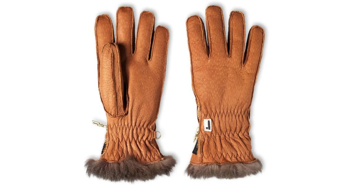 Restelli Restelli Fur-Trim Havana Gloves in Brown | Lyst