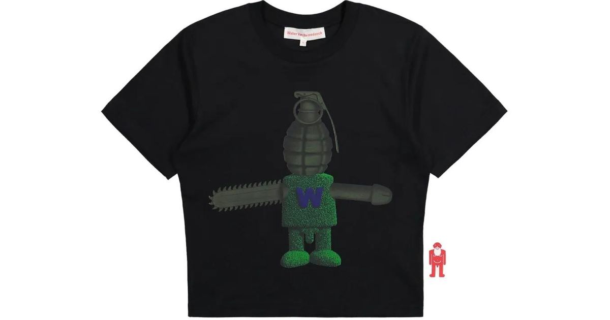 国内発送 Walter Van Beirendonck☆Toyterror Micro Tシャツ Walter Van Beirendonck Terror Toy 1 Micro T-Shirt in Black