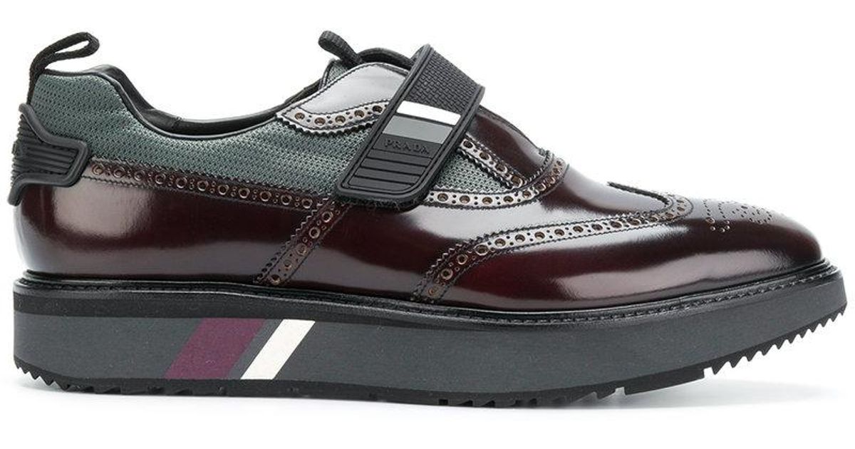 prada touch strap fastening sneakers