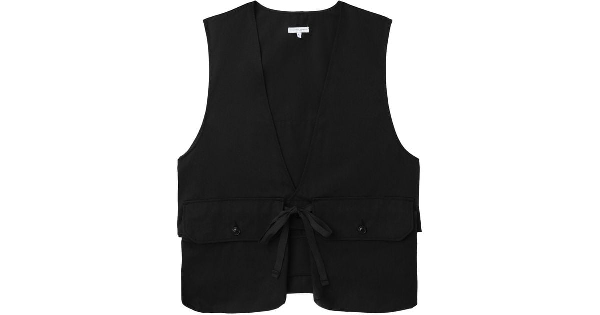Engineered Garments Lace-up Cotton Waistcoat in Black for Men | Lyst