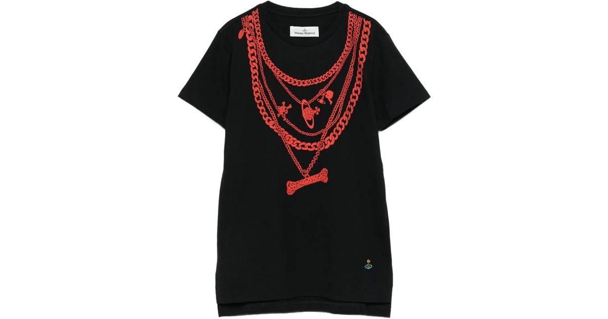 Vivienne Westwood Chain-Print T-Shirt in Black for Men | Lyst
