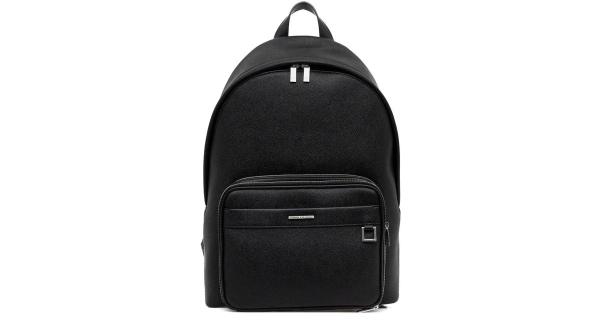 ARMANI EXCHANGE Front-Pocket Backpack in Black for Men | Lyst