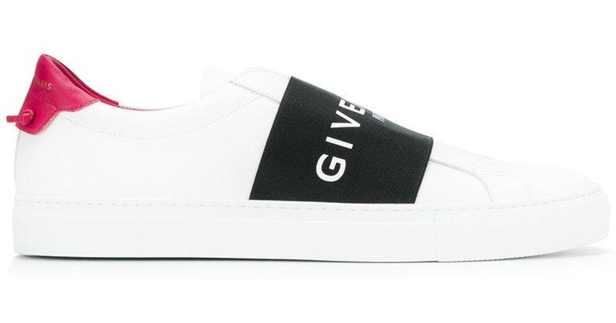 Givenchy Leather Urban Street Logo Strap Sneakers in White for Men - Lyst