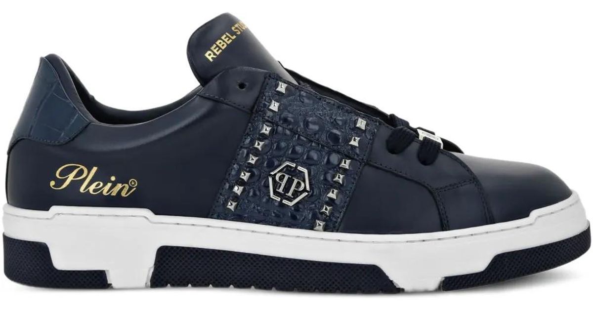 Philipp Plein スタッズ スニーカー ブルー | Lyst
