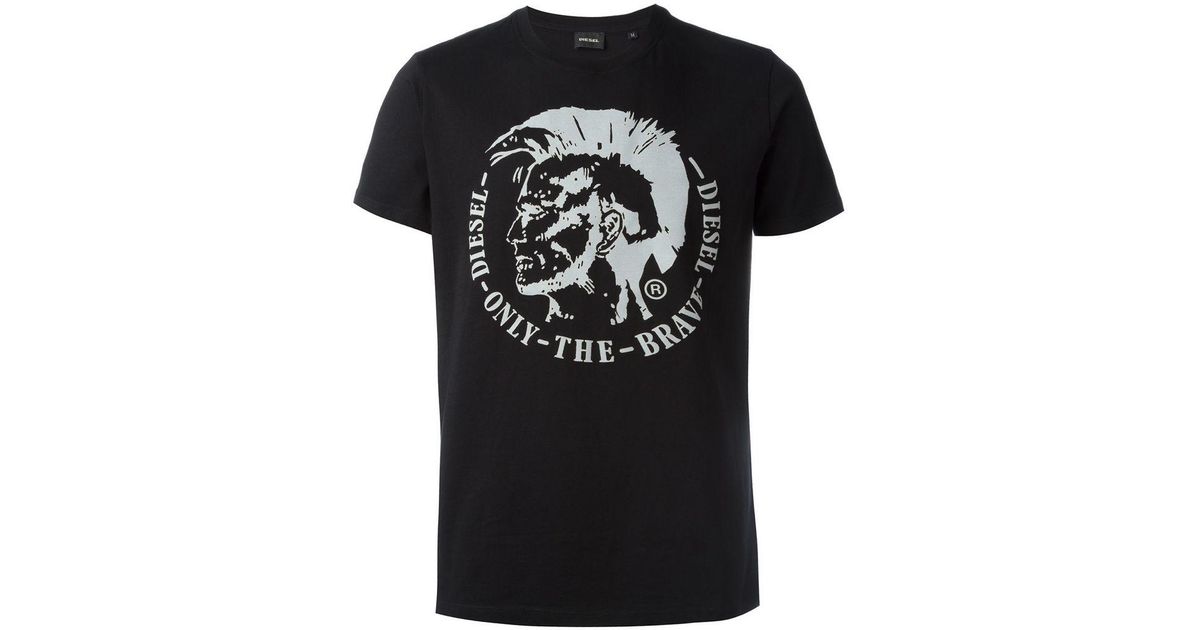 DIESEL Cotton Only The Brave Embossed T-shirt in Black for Men - Lyst
