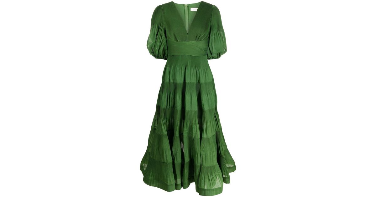 zimmermann green pleated dress Pleated Midi Dress Green main image 1