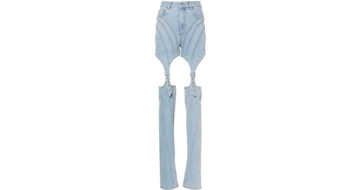 Mugler カットアウト スキニージーンズ ブルー | Lyst