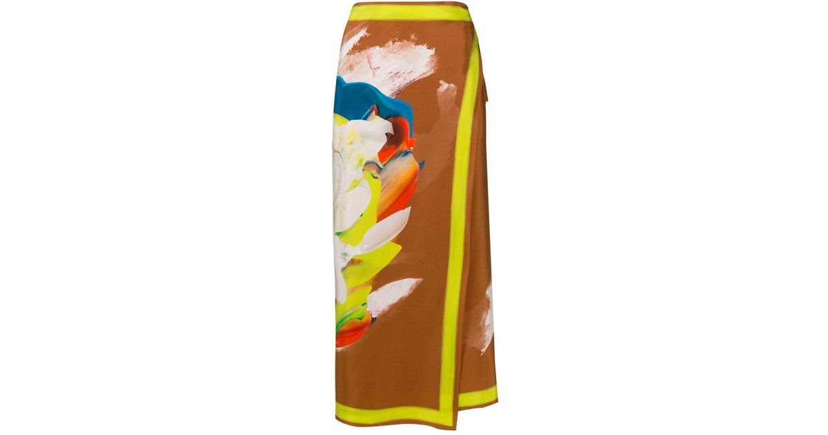 Lenny Niemeyer Bloom-print Wrap Skirt in Orange | Lyst