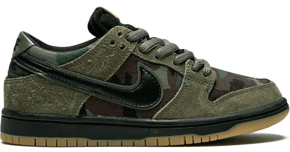 Nike Sb Dunk Low Pro 'camo' Shoes in Green for | Lyst