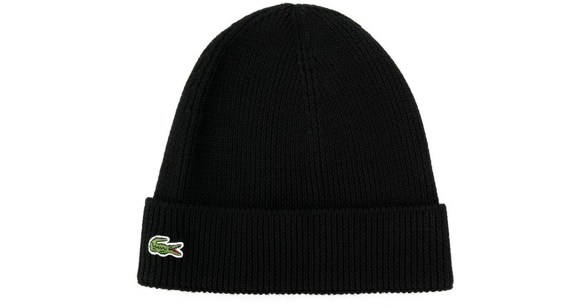 Lacoste Beanie Hat In Black For Men | Lyst UK