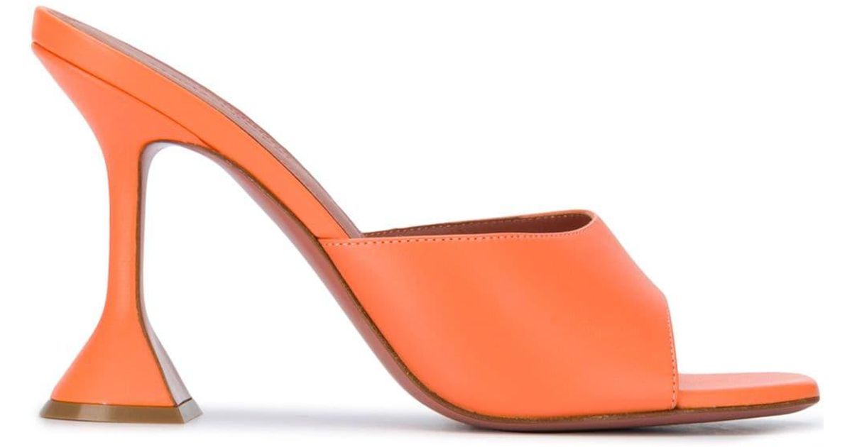 orange mule heels
