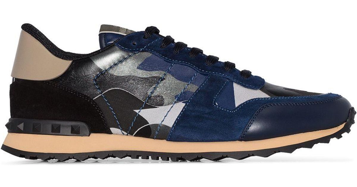 Valentino Garavani Rockrunner sneakers met camouflageprint Blauw -  Schoenen.nl