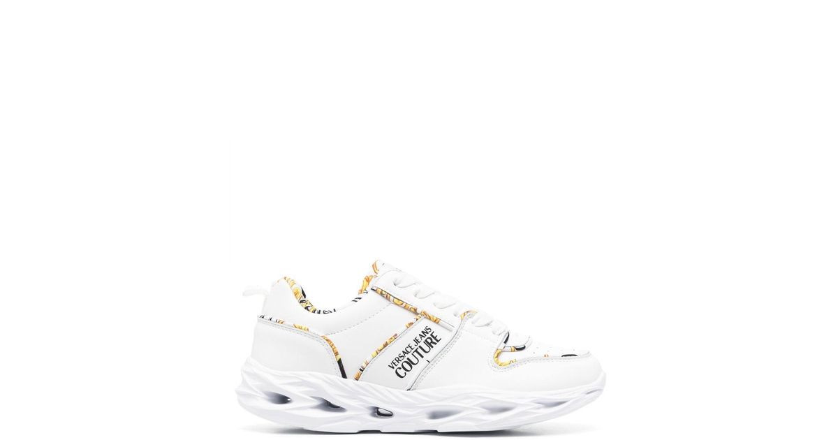 Versace Jeans Couture Logo-print Low-top Trainers in White | Lyst