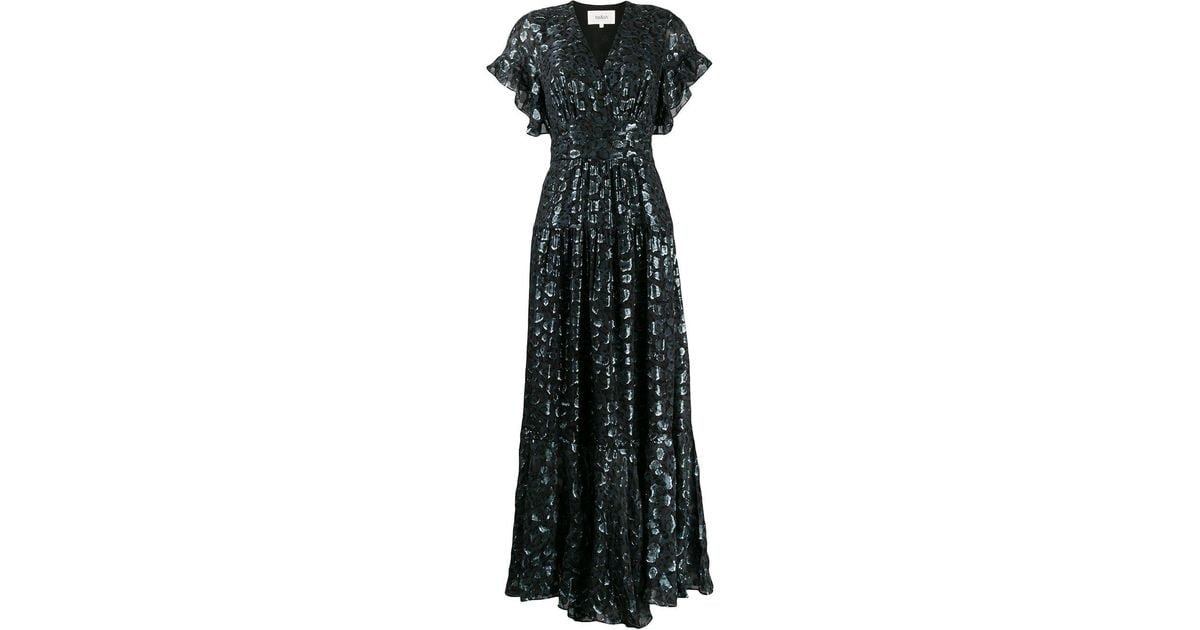 Ba&sh Silk Gemma Metallic Leopard-print Dress in Black | Lyst