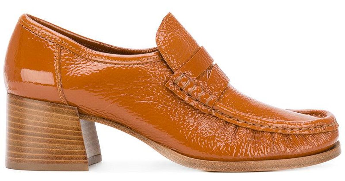 Lathbridge By Patrick Cox Stacked Heel Loafers in Brown | Lyst Australia