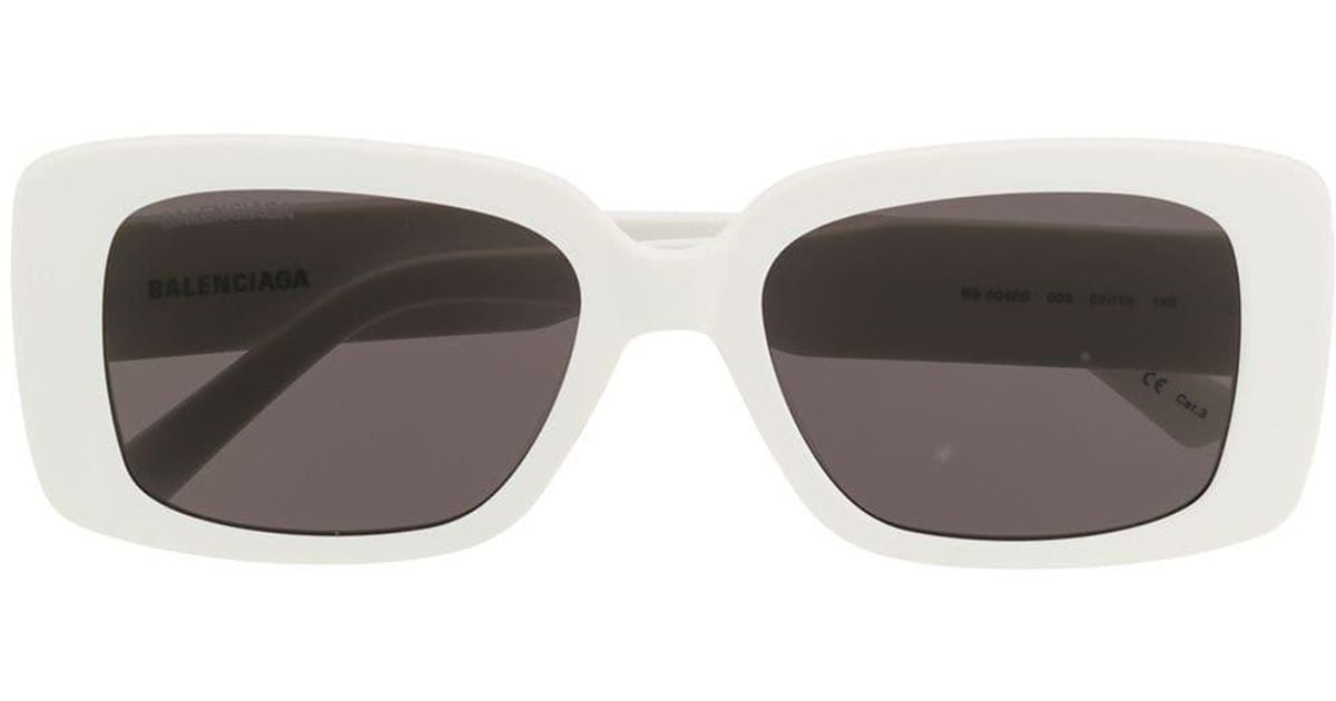 Balenciaga Paris Square-frame Sunglasses in White - Lyst