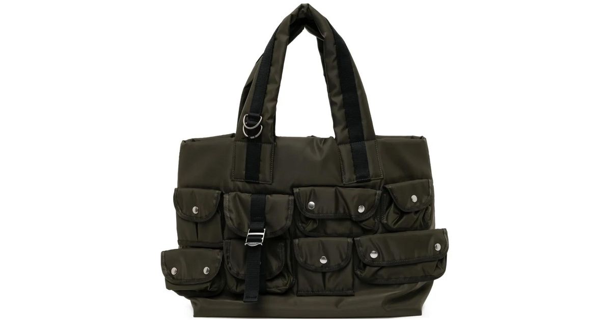 Sacai Multi-Pocket Tote Bag in Black | Lyst